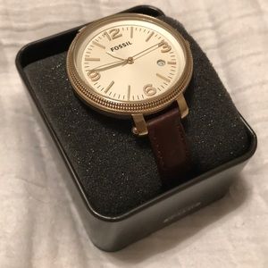 Fossil brown leather watch
